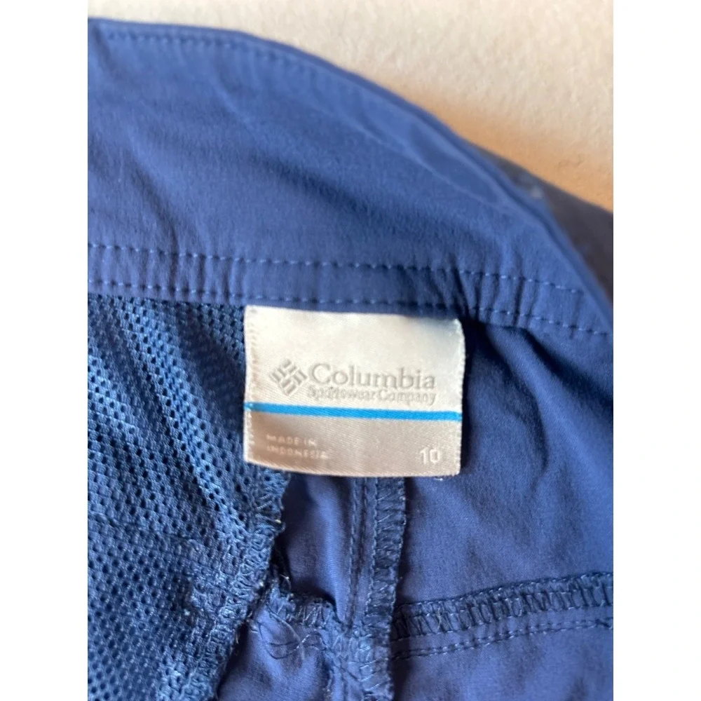 Columbia PFG Fishing Shorts Womens 10 Navy Blue Excellent Quick Dry Outdoor